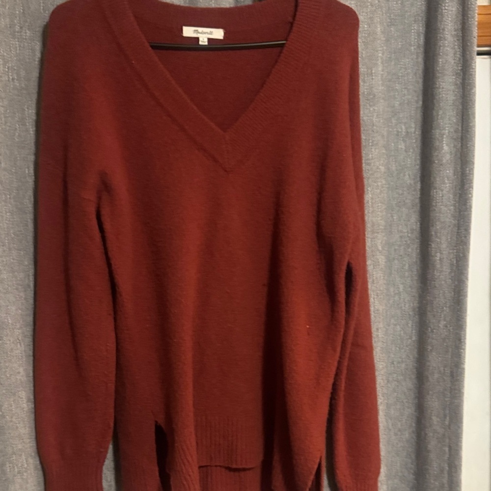 Madewell Women's V-Neck Sweater - Rich Burgundy